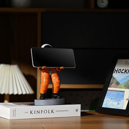 Astronaut Mobile Phone & Pen Holder, Device Stand, Desk Organizer Decorative Pencil Holder(Orange&Black)