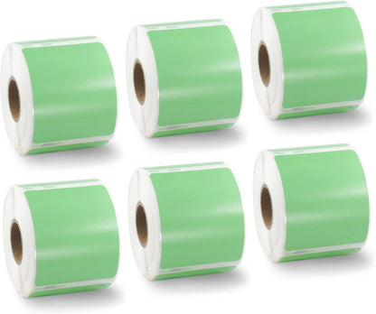 BETCKEY Colored Labels Compatible with Dymo 30324 (2-1/8" x 2-3/4") Large Multipurpose Labels, Compatible for Dymo LabelWriter Thermal 450, 4XL & Zebra Desktop Printers [6 Rolls, Green]