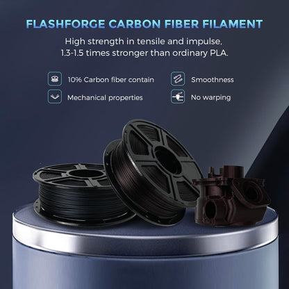 FLASHFORGE Carbon Fiber PLA Filament 1.75mm, Carbon Fiber Reinforced PLA 3D Printer Filament, 1KG Spool Dimensional Accuracy +/- 0.02mm, High Strength & High Abrasion-Resistance (PLA-CF Marsala)