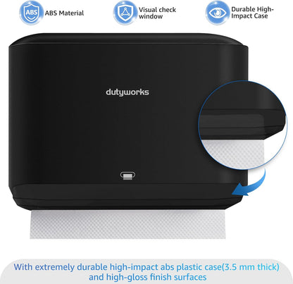 Paper Towel Dispenser Wall Mount, Multifold Paper Towel Holder Adhesive Hand Towel Dispenser for Bathroom Kitchen Commercial, Black