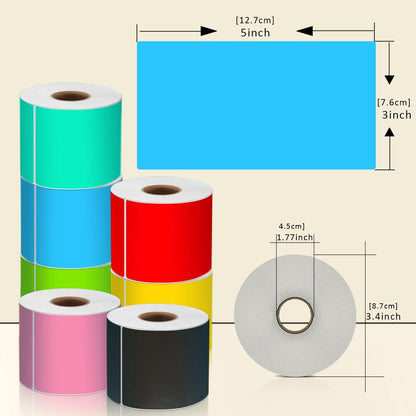 PARLAIM 3" x 5" Rectangle Adhesive Color Code Stickers,250 per Dispenser Box Roll Square Label Inventory Stickers Sky Blue