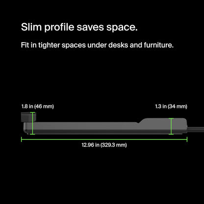 Belkin 12-Outlet Surge Protector Power Strip w/ 12 AC Outlets & 8ft Flat Plug, UL-listed Heavy-Duty Extension Cord for Home, Office, Travel, Computer, Laptop, Charger - 3,940 Joules of Protection