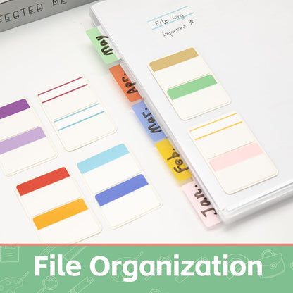 KICNIC 2 Inch Sticky Tabs Index Tabs 480 Pieces, Colored Reading Tabs Self Adhesive, Arrow Flags Pages Markers for Binder, Books, File Folders and Notebook [12 Colors] Writable, Repositionable