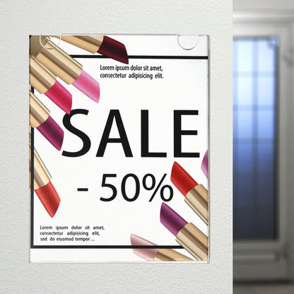 NIUBEE 12-Packs Acrylic Wall Sign Holder 8.5x11 Horizontal, Clear Plastic Picture Frames , Wall Mounted Design.
