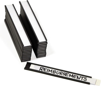 SmartSign Magnetic 'C' Channel Label Holders for Metal Racks and Shelves | 0.5" x 4" Pack of 25
