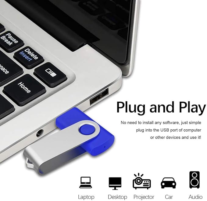 Aiibe 16 GB Flash Drive Bulk USB Flash Drive 16GB 50 Pack USB 2.0 Thumb Drives Memory Stick USB Drive 16GB, Blue