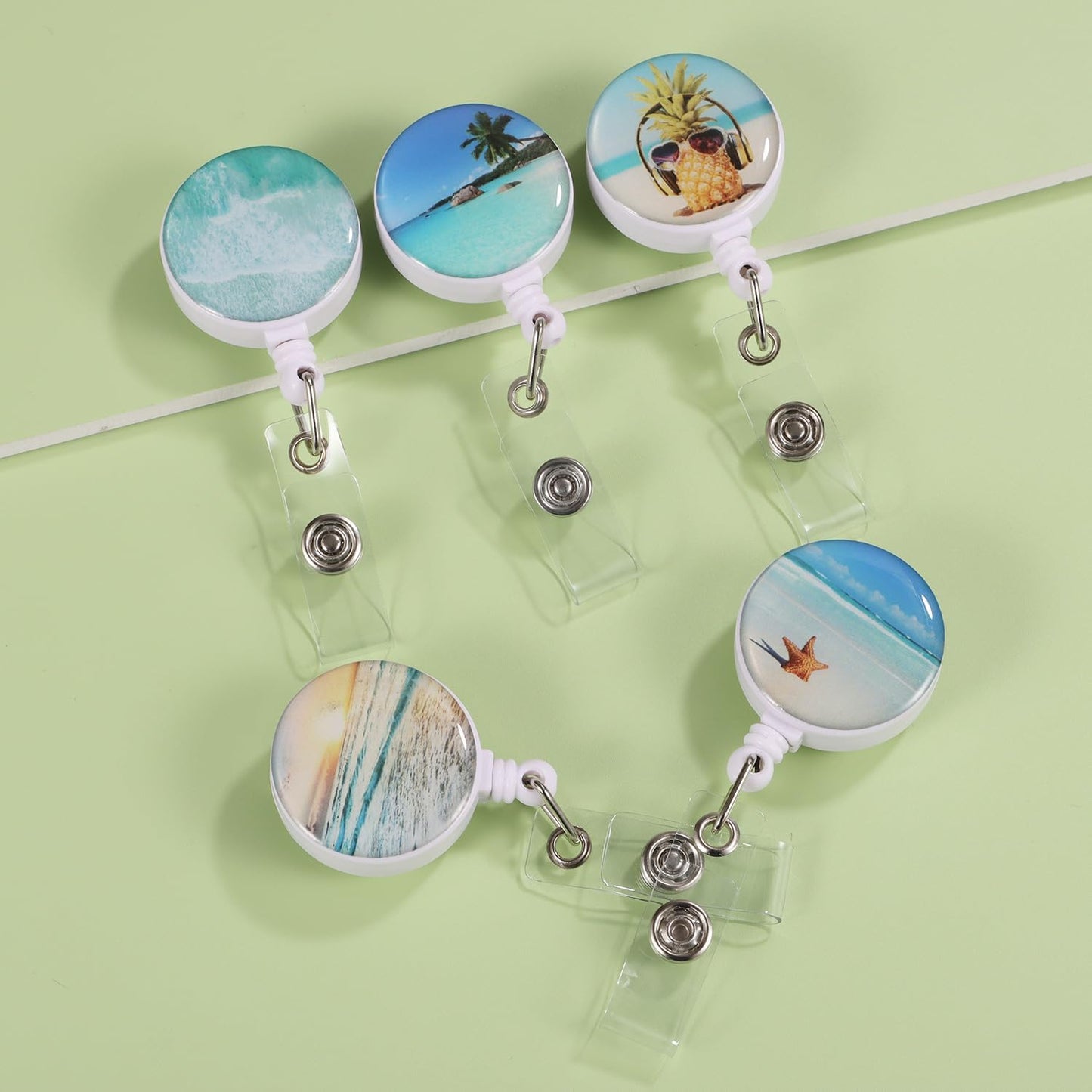 15pcs Cute Badge Reel Badge Reels Retractable Badge Holders,Perfect for Men & Women Coworkers