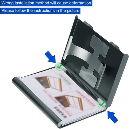 PATIKIL 2 Pcs Business Card Holder, Thumb Drive Business Card Holder Portable Business Card Holders Alloy Slide Out Card Case for Business Meeting, Grey