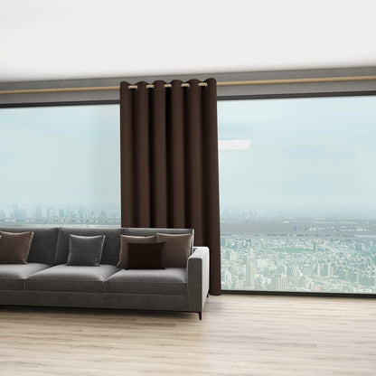 BONZER Room Divider Curtain Screen Partitions Total Privacy Wall Grommet Wide Blackout Curtains for Living Room, 96L x 70W Inch (8L x 5.8W ft), 1 Panel, Chocolate