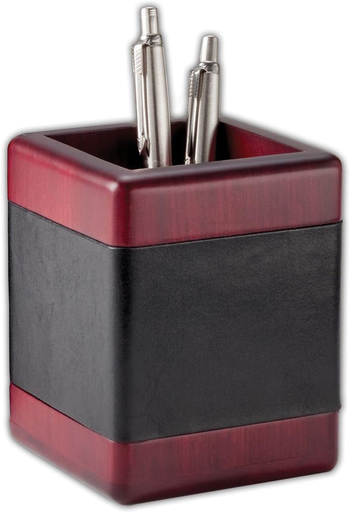 Dacasso Rosewood and Leather Desk Set, 3-Piece (D8037)