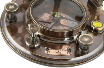 Top Grade 5-Inch Sundial Compass – Vintage Nautical Marine Compass with Wooden Box – Antique Brass Sun Clock for Decoration, Navigation, Gifts – Ship Replica Maritime Compass