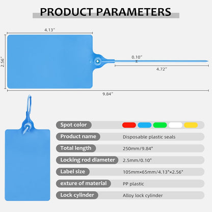 100 Plastic Tags Blank Waterproof Tags Shipping Tags for Labeling Writable Hang Tags Large Shipping Label Security Tamper Seals Storage Tags with One Marker Pen (Blue)