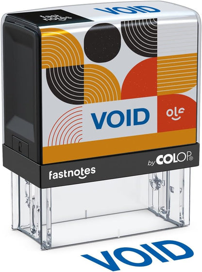 Fastnotes Void Self-Inking Rubber Stamp by COLOP - Great for Office Documents, Notary, Warehouse, Accounting Paperwork, Business, and Legal Documentation - Blue Ink (Void- Blue)