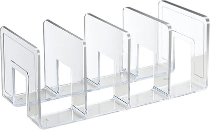 SAYEEC Acrylic File Sorter, Clear File Holder Acrylic Desk Organizer, Sturdy Desktop Files Organizer Files Folder Holder Rack for Envelopes Mail Letter Paper Notebook Electronics (2)