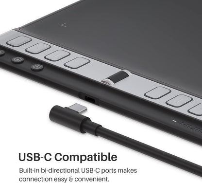 2023 HUION Inspiroy 2 Large Drawing Tablet, 10x6inch Art Tablet with Scroll Wheel 3-Set 8 Customized Keys Battery-Free Stylus, Graphics Tablet for Drawing, Design, Work with Mac, PC & Mobile, Black