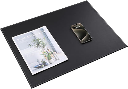 KINGFOM Desk Pad & Mat 24" x 18" Protector Large Mouse Pad PU Leather for Desktops and Laptops (Black)