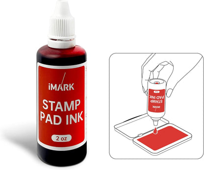 Premium Refill Ink for Self-Inking Stamps, Daters and Stamp Pads (2 oz, Red)