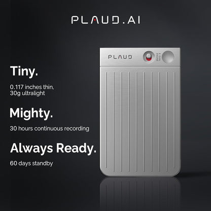 AI Voice Recorder, Note Voice Recorder w/Case, App Control, Transcribe & Summarize with AI Technology, Support 112 Languages, 64GB Memory, Audio Recorder for Lectures, Meetings, Calls, Silver