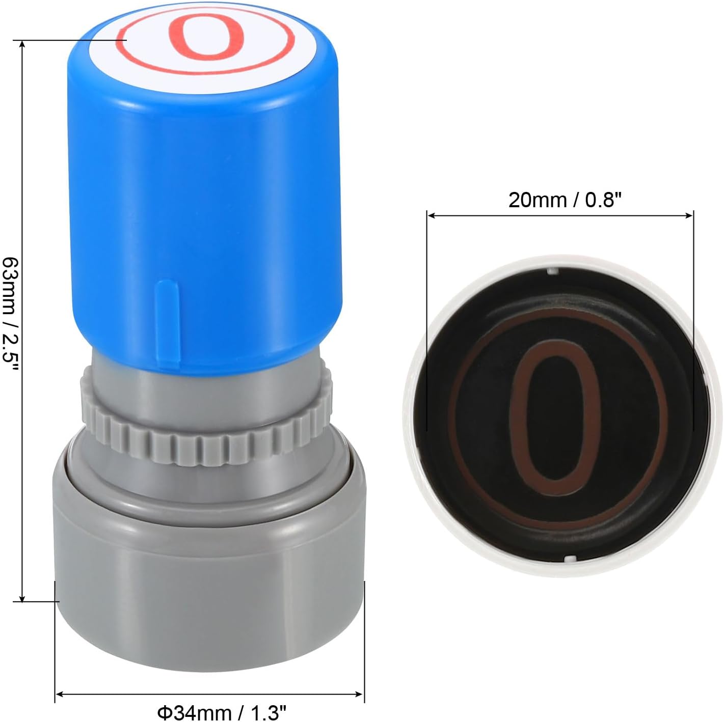 PATIKIL Number Stamps Self Inking, Numeral 0 Number Stamp Teacher Stamp Initial Stamp Ink Stamp for Class Notebook Scrapbooking DIY Craft Style 2, Red Ink