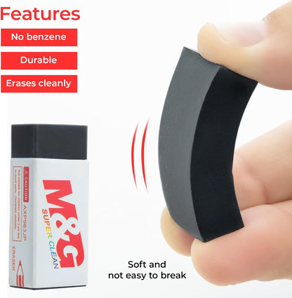 M&G Pencil Eraser for Kids, 30 Pack, Black Erasers Bulk, Erasers for Artists, Drawing Erasers for Sketching, Small Pencil Erasers, Art Erasers for Drawing, School Erasers Office Supplies
