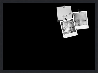 PinPix 30x22 Inch Cork Bulletin Board. This Decorative Framed Pin Board Comes with Solid Black Design and a Satin Black Frame. Ideal for Home Office Decor or Message Board (PinPix-622)