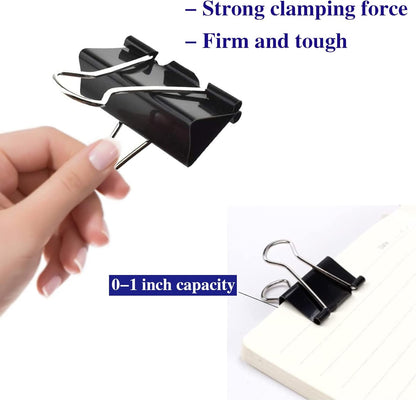 Large Binder Clips 2 Inch (72 Pack), Extra Large Binder Clips Big Paper Clamps Giant Clips for Office and Home Supplies, Black