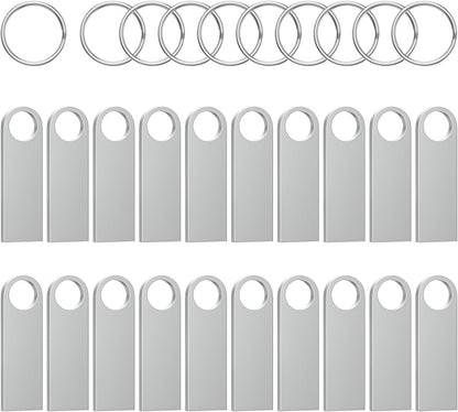 ABLAZE 2GB Flash Drive 20 Pack, Metal USB 2.0 Thumb Drives with Keychains USB Sticks Pendrives (Sliver)