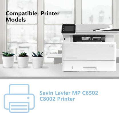 High Yield MPC8002 MPC6502 Toner Cartridge Black Cyan Magenta Yellow 842083 8422084 842085 842086 Toner Replacement for Ricoh Savin Lanier MP C6502 MP C8002 Printer