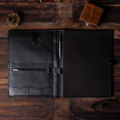 Leather Portfolio - Professional Portfolio Organizer, Resume Folder, Leather Padfolio for Men and Women, Business Portfolio with cardholder, Portfolio Folder - Leather Folder