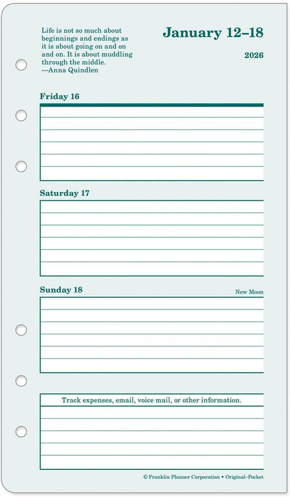 FranklinCovey - Original Weekly Ring-Bound Planner (Jan 2026 - Dec 2026, Pocket)