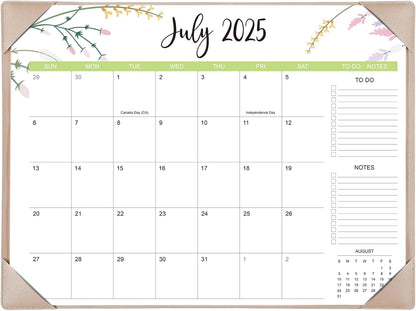 Desk Calendar 2025-2026 with Desk Mat – 22" x 17" Large Desk Pad Calendar Runs From Jul 2025 to Dec 2026, Floral Design Desktop Calendar with To-Do, Notes for Planning, Organizing, and Scheduling Your Life (Apricot)