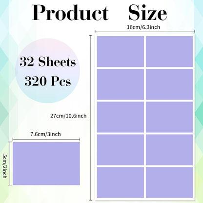 STARLIBOO Colored Labels Stickers, 3 x 2 Inch Rectangular Moving Labels for Boxes, 8 Colors Large Moving Stickers- 320 Pack