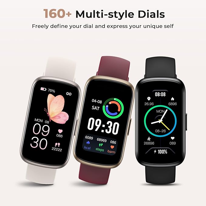Fitness Tracker with 24/7 Heart Rate, Blood Oxygen, Sleep Monitor, 3ATM Waterproof Fitness Watch/Smart Watch/Activity Tracker, Pedometer/Step Counter, Calorie Tracker for Women Men, Starlight
