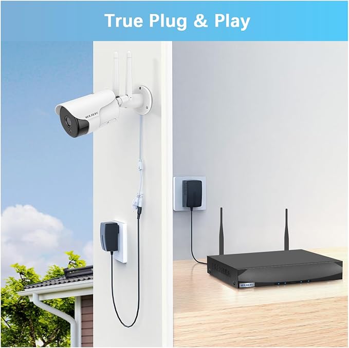 WEILAILIFE 【130° Wide-Angle & 2-Way Audio】 Outdoor Wireless Security Camera System, WiFi Video Surveillance, Home Security Cameras