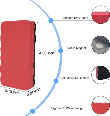 16 Pcs Dry Erase Erasers, Magnetic Whiteboard Eraser, Magnetic Eraser for Dry Erase Board, Dry Marker Eraser, White Board Dry Erase for Whiteboard, Kids, Teacher, Home and Office (4 Color)
