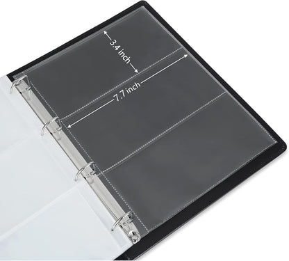 MUDOR 90 Pockets Dollar Bill Holders for Collectors, Premium PU Banknote World Currency Collection Album, Classic Paper Money Collecting Storage Book Album Binder Supplies (Black)