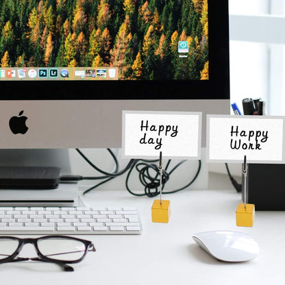 10pcs Table Number Holder Name Place Card Holder Memo Clip Holder Stand Note Holder Pictures Card Paper Menu Clip (Gold)