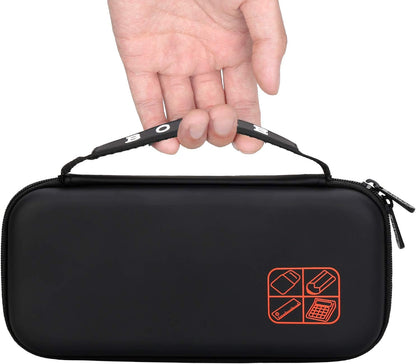 BOVKE Hard PU Graphing Calculator Carrying Case for TTexas Instruments TI-30XS Multiview/TI-34 Multiview/TI-36X Pro Scientific Calculator, Extra Pocket for USB Cables Pens Other Items, Black