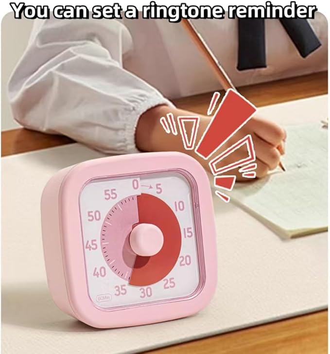 Visual Timer for Kids Timer Home - 60 Minute Kids Visual Timer for Classroom Home Office, Countdown Clock for Teaching Work Meeting, Pomodoro Timer for Time Management (Cream Yellow)