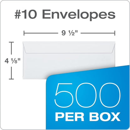 Columbian #10 Security Envelopes, 500/Box, No Window, 4-1/8 x 9-1/2 Inches, Release & Seal Self Seal, White (COLO151) (Pack of 5)