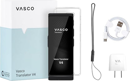 Vasco V4 Language Translator Device | 112 Languages | Free Lifetime Internet in Almost 200 Countries | Black Onyx