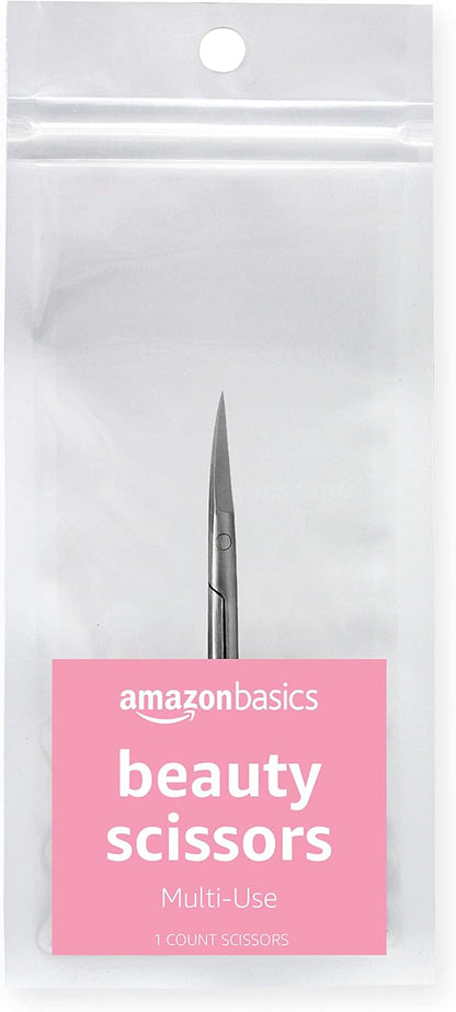 Amazon Basics Beauty Scissors, Stainless Steel, Silver