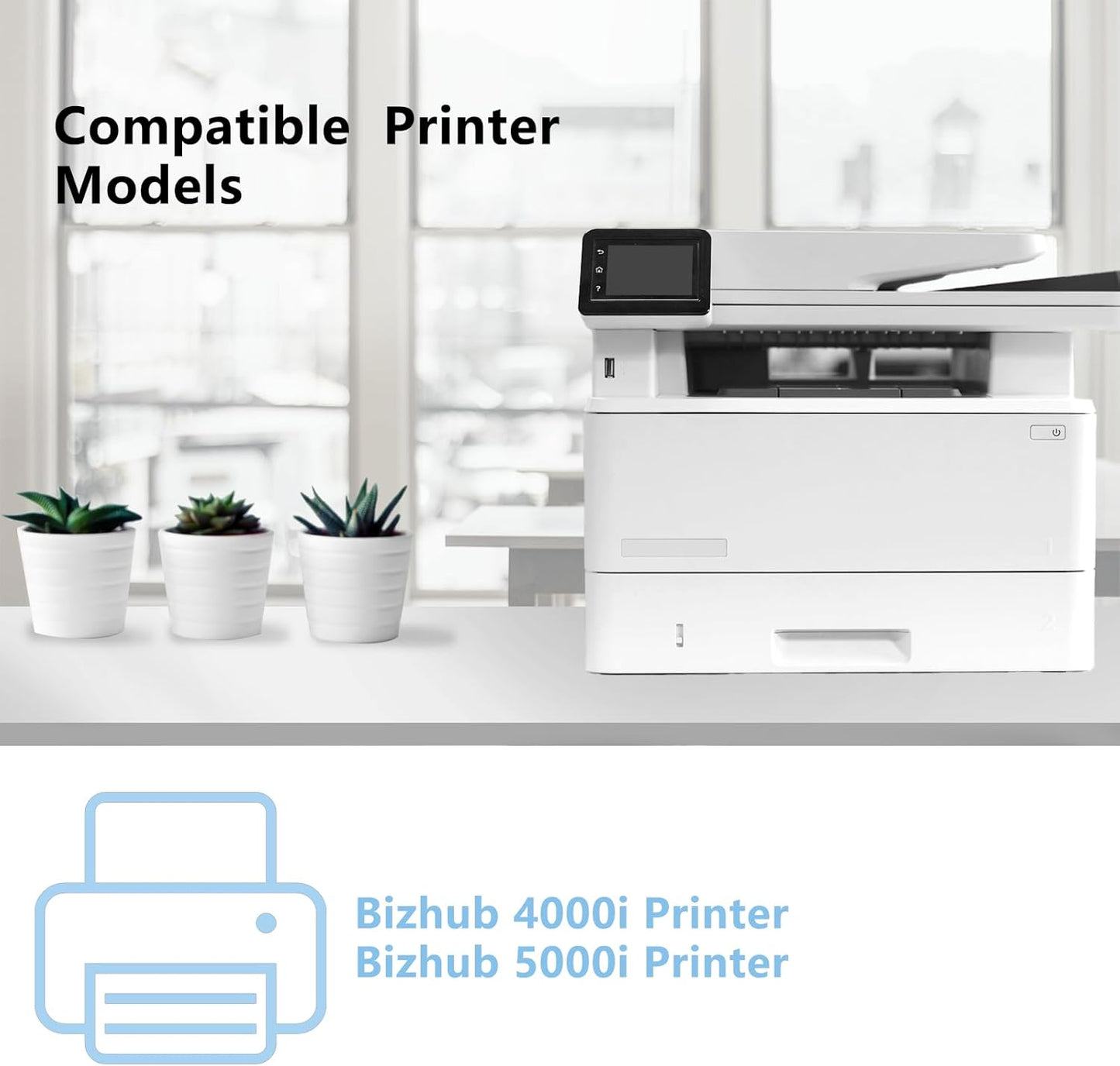 High Yield TNP75 TNP76 TNP-75 TNP-76 Black Toner Cartridge Compatible with Konica Minolta Toner Cartridge for Konica Bizhub 4000i 5000i Printer (ACF0032 AFC0033)