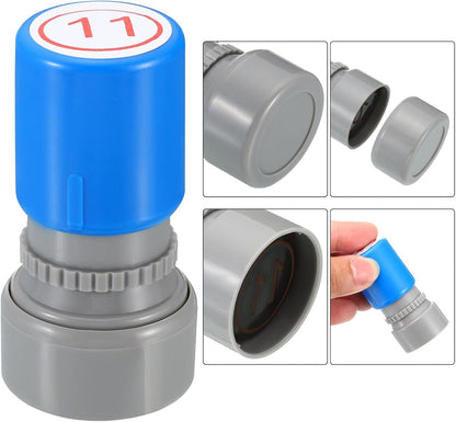 PATIKIL Number Stamps Self Inking, Numeral 11 Number Stamp Teacher Stamp Initial Stamp Ink Stamp for Class Notebook Scrapbooking DIY Craft Style 2, Red Ink