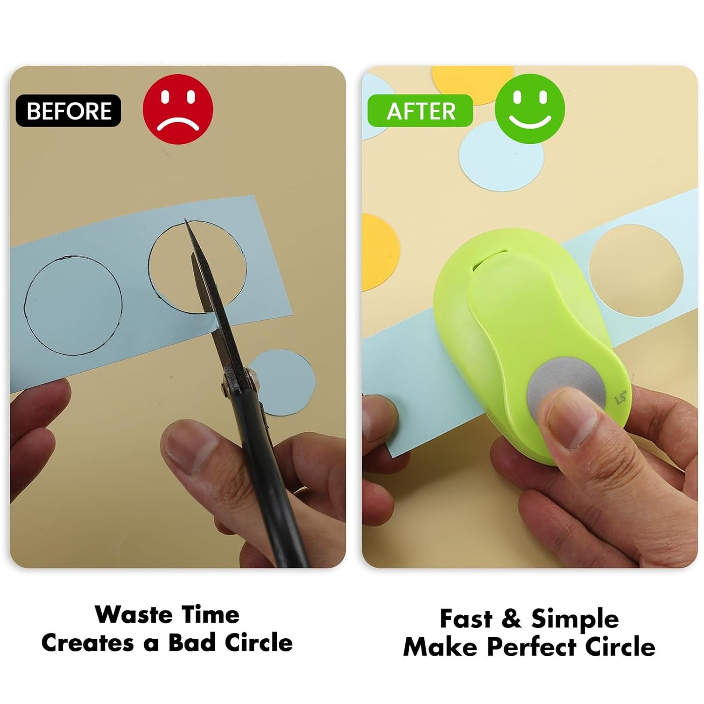 LOONENG 1 Inch Circle Hole Punch - Create Perfect Circles for Handmade Craft Projects - Ideas for Scrapbooking, Card Making, DIY Photo Albums, Gift Tags, Homemade Confetti