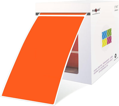 PARLAIM 5 X 3 inch Rectangle Inventory Labels Color Coding Stickers, 250PCS Permanent Sticker for Warehouse Moving Box Square Label (Salmon)