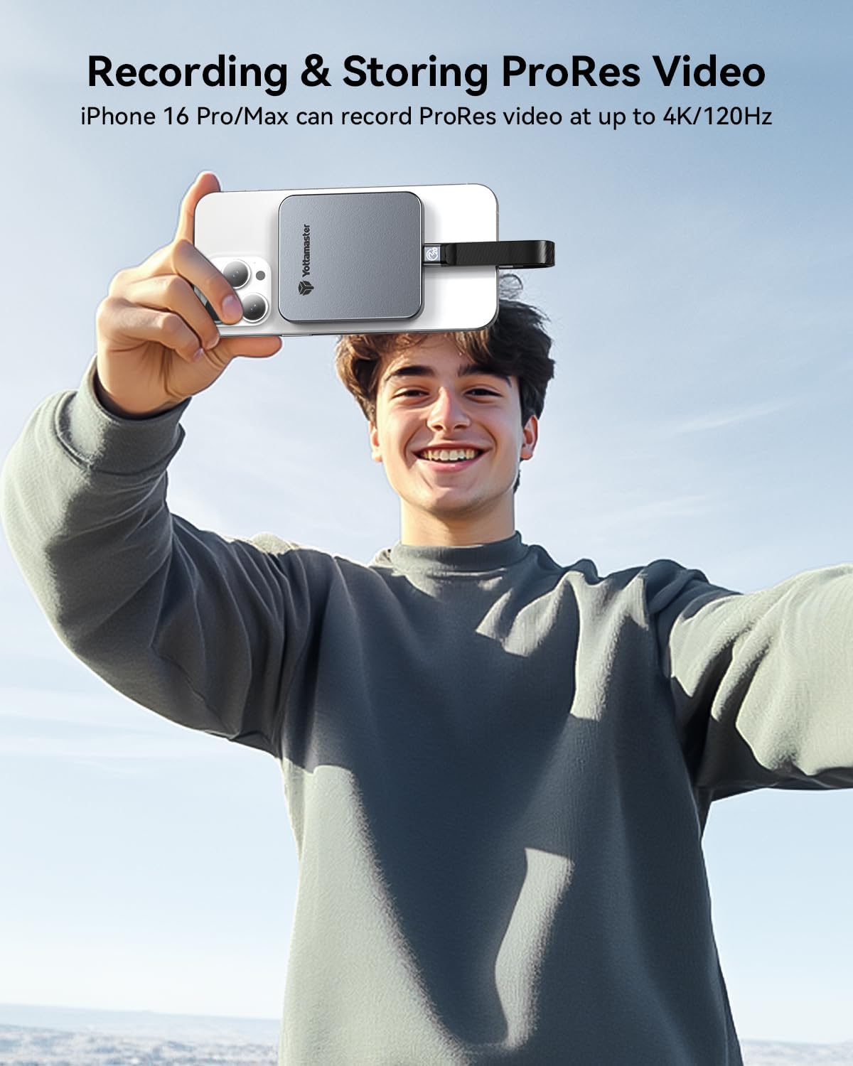 Yottamaster 1TB Magnetic External SSD, Up to 2000MB/s USB 3.2 Gen 2x2 Portable Solid State Drive, Supports 4K ProRes HDR Compatible with iPhone 16/15 Pro Max, Smartphone, Tablet, Laptop