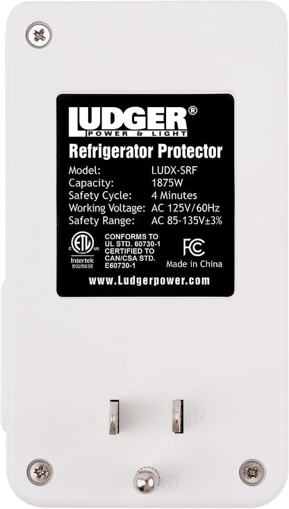 Ludger Power Surge Protector for Appliances (LUDX-SRF), ETL Certified, Unique Side Socket, Connects to All Types of AC, Reliable AC Protection, 4-Minute Safety Cycle, 3 Modes LED Indicator