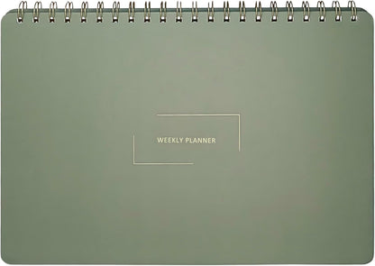 Undated Weekly Planner | 8.25” x 11.75” Work To-Do Notebook | ADHD Academic Organizer | Multi-Layout | Men and Women Planner | College Supplies | Evergreen | Landscape Layout