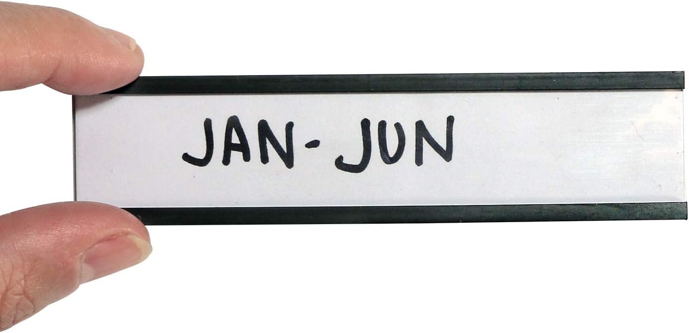 SmartSign Magnetic 'C' Channel Label Holders for Metal Racks and Shelves | 1" x 4" Pack of 25
